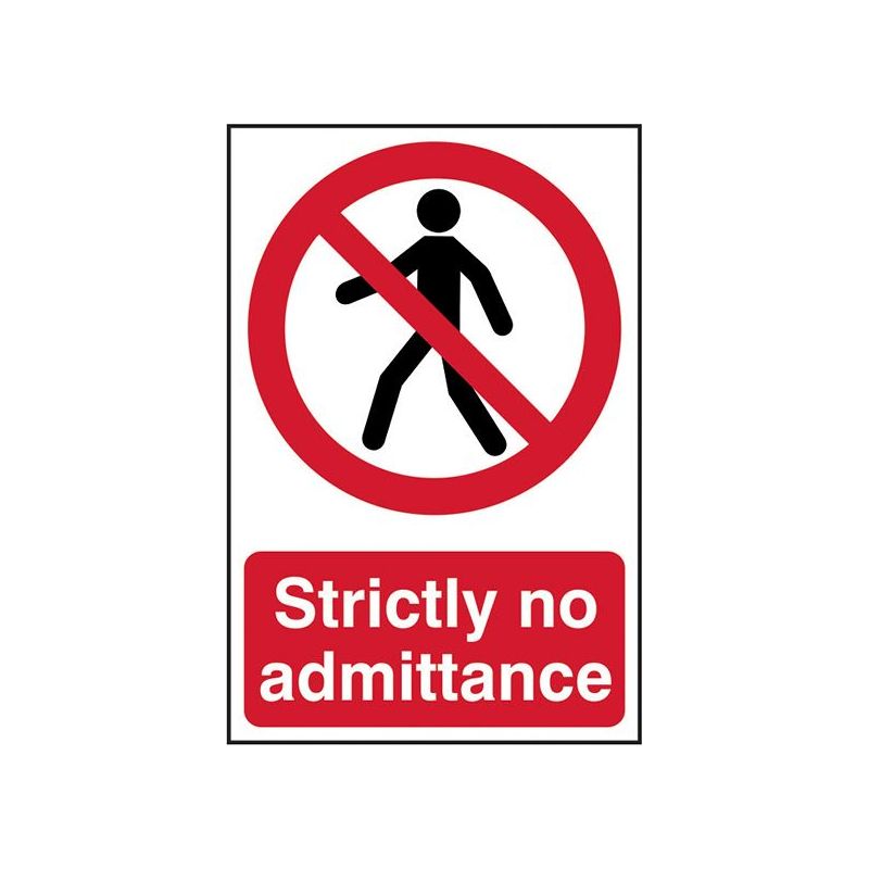 Scan Strictly No Admittance - PVC Sign 200 x 300mm Scan - RockBottom Nothampton