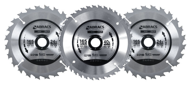 Abracs Circular Saw Blade 165mm x 20mm Pack 3 240v