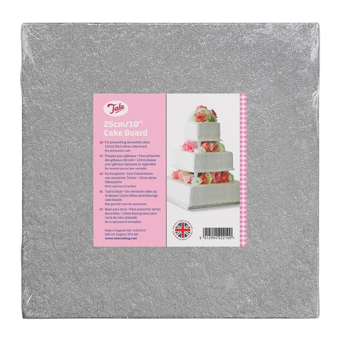 Tala Square Silver Cake Drum 12mm 10inch