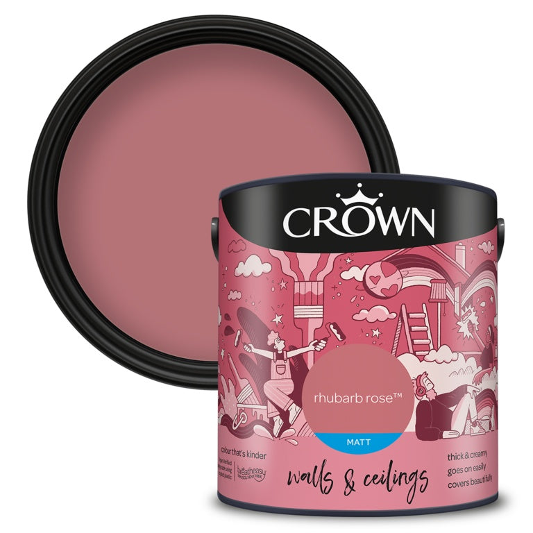 Crown Walls & Ceilings Matt 2.5L Rhubarb Rose