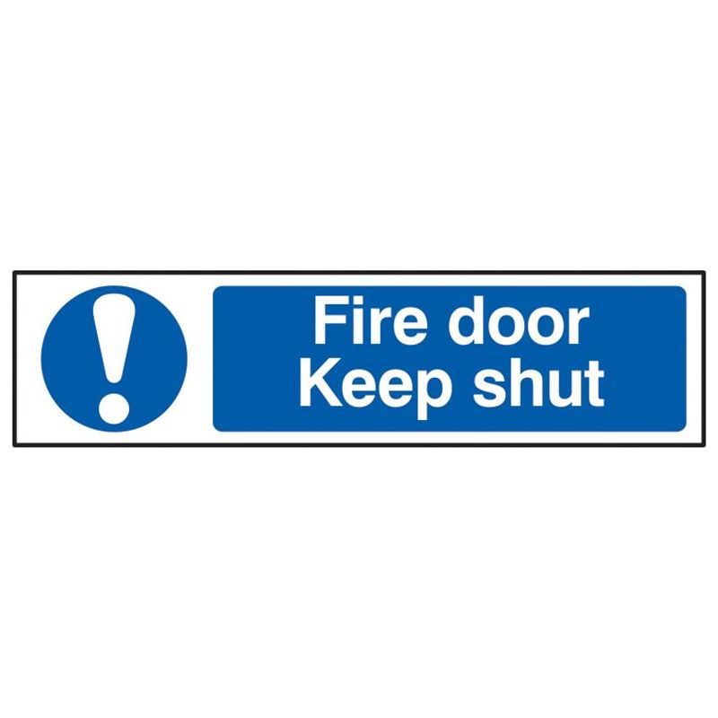 Scan Fire Door Keep Shut - PVC Sign 200 x 50mm Scan - RockBottom Nothampton