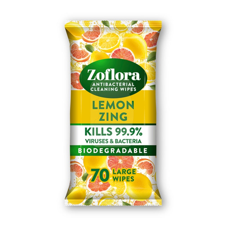 Zoflora Lemon Zing Large Wipes Pack 70