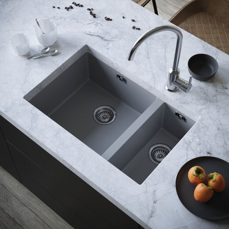 Ellsi Undermount Sink & Waste 670mm Grey