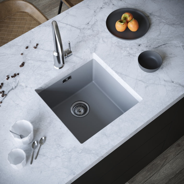 Ellsi Undermount 1 Bowl Sink & Waste 440mm Grey