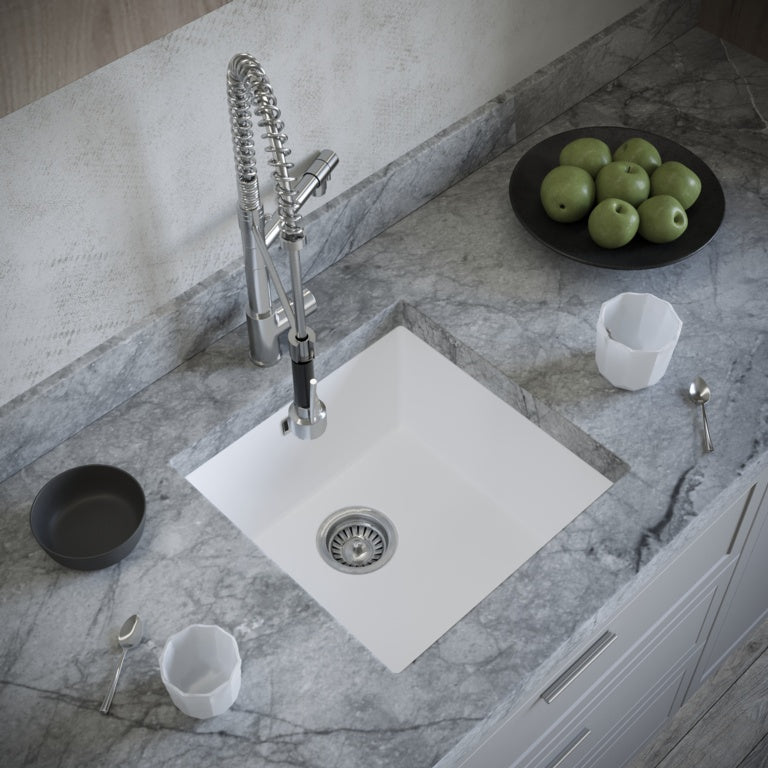 Ellsi Undermount 1 Bowl Sink & Waste 440mm White