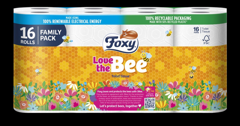 Foxy Love The Bee Toilet Roll 16 Pack