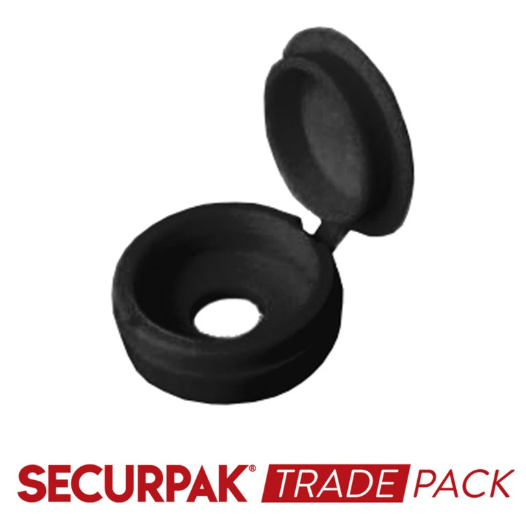 Securpak Fold Over Screw Caps 10g Black Pack 80