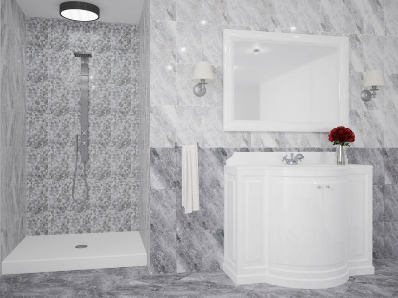 Kai Jasper Light Grey Marble Wall Tile 24 x 40cm 1.2m2
