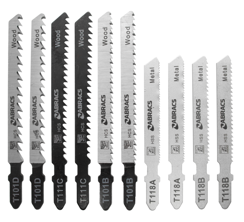 Abracs Jigsaw Blade For Wood & Metal Assorted Pack 10