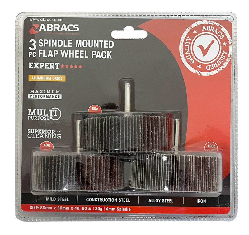 Abracs Flap Wheel 80mm Pack 3