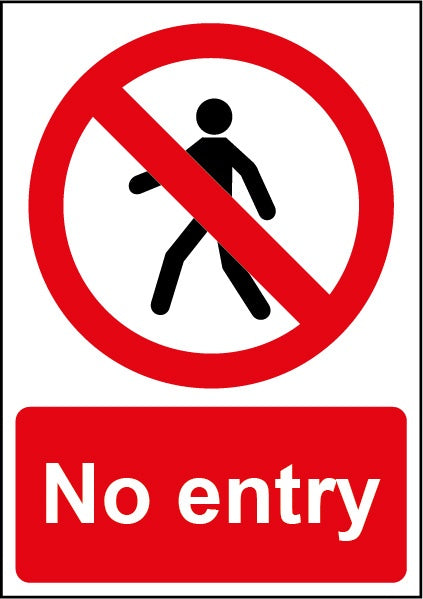 Smiths Architectural No Entry Sign 148mmx210mm