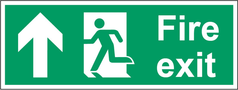 Securit Fire Exit Arrow Up 400mmx150mm