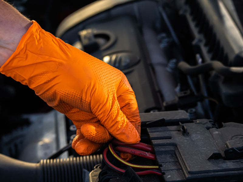 Aurelia Ignite Heavy Duty Orange Powder Free Nitrile Gloves X large