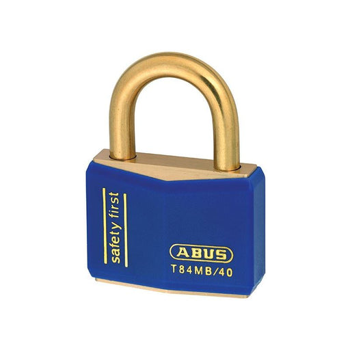 Abus Mechanical T84MB/40mm Blue Rustproof Padlock Keyed Alike 8406 ABUS Mechanical - RockBottom Northampton 