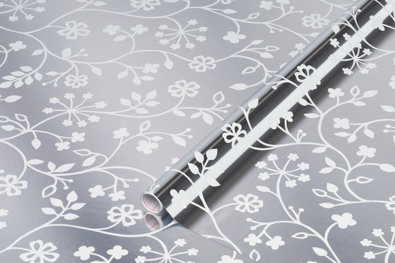 d-c-fix® Self Adhesive Film - Metallic Flower Tendril 67.5cm x 1.5m