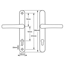 Securit Upvc Sprung Door Handle 92 PZ (Pair) 215mm White