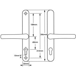 Securit Upvc Sprung Door Handle 68 PZ (Pair) 215mm White