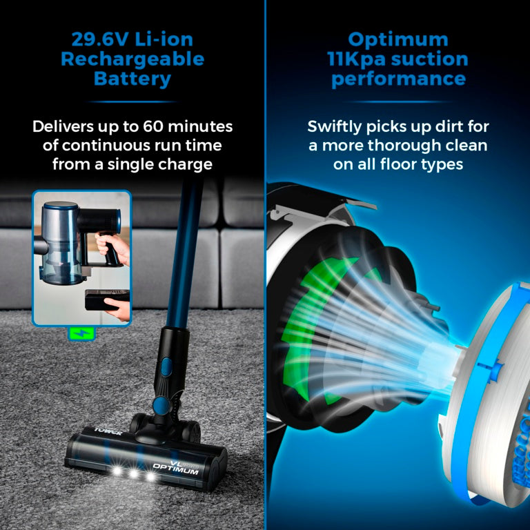 Tower Vl100 Optimum3 in 1 Cordless Pole Vacuum
