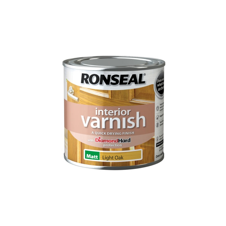 Ronseal Interior Varnish Matt 250ml Light Oak