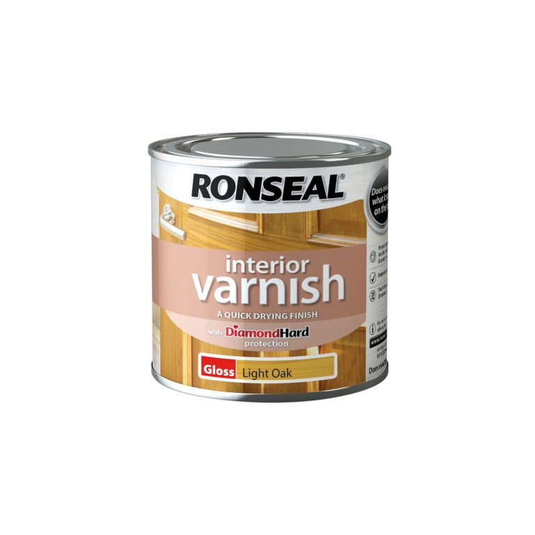 Ronseal Interior Varnish Gloss 250ml Light Oak