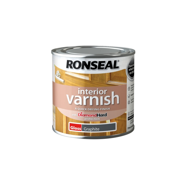 Ronseal Interior Varnish Gloss 250ml Graphite