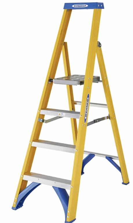 Werner Fibreglasss Platform Stepladder 4 Tread