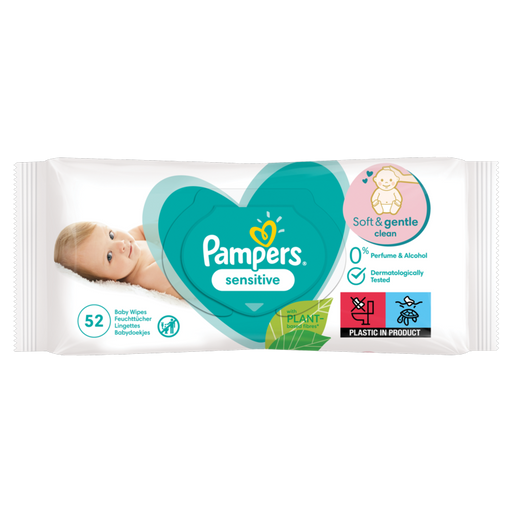 Pampers Baby Wipes Pack 52 Sensitive