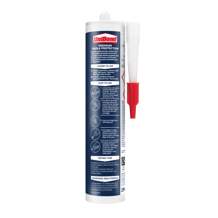 UniBond Kitchen & Bathroom Triple Protection 291g Translucent