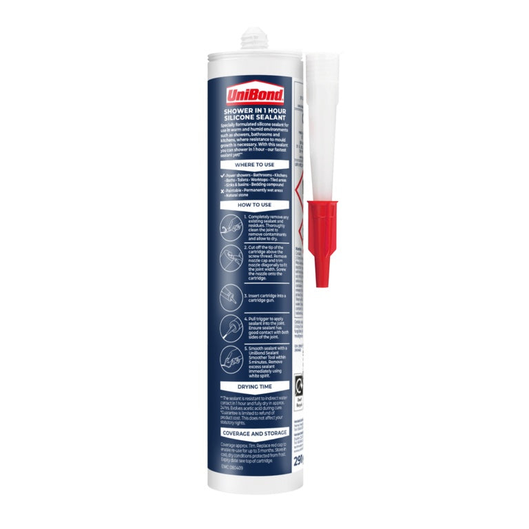 UniBond Bath Speed Shower Cartridge 291g Translucent