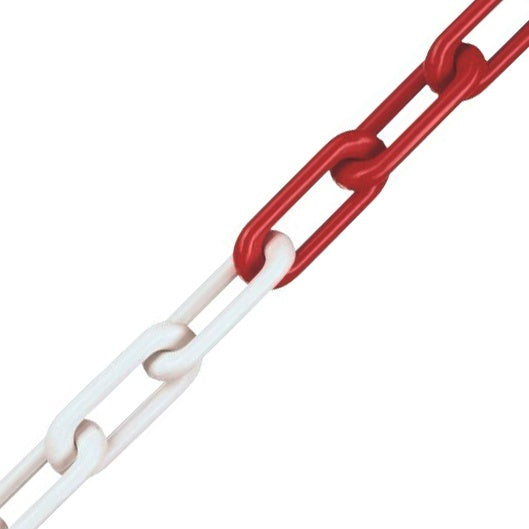 Securit Short Link Plastic Chain Red/White 6mm x 5m