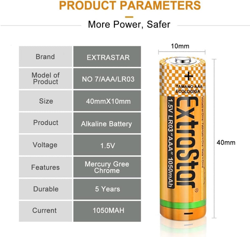 Extrastar Alkaline Batteries 1.5v AAA Pack 4