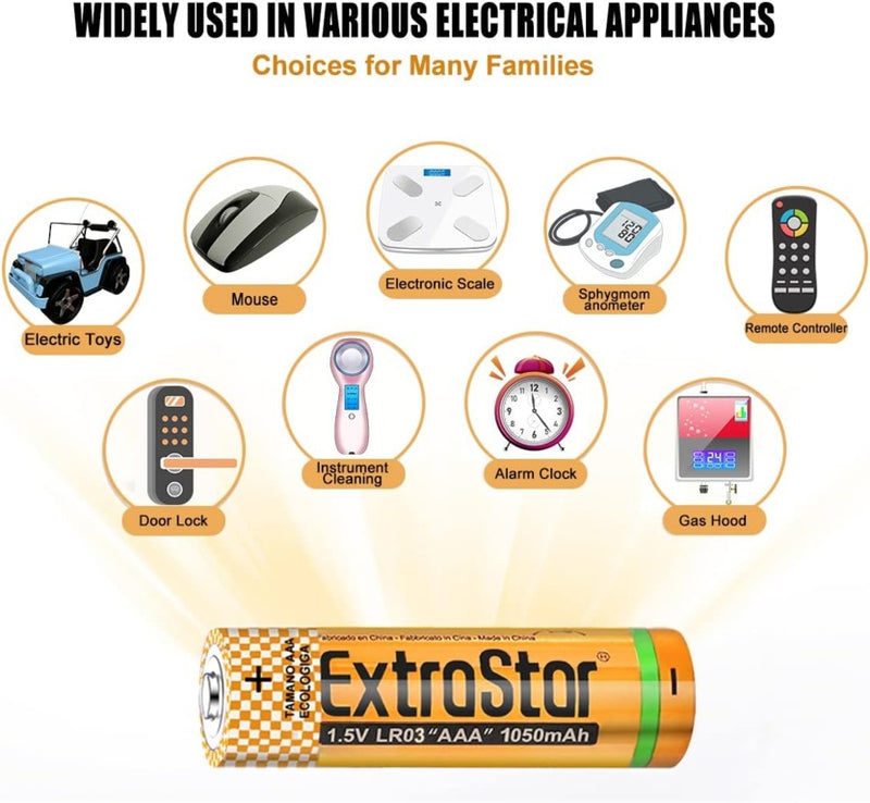 Extrastar Alkaline Batteries 1.5v AAA Pack 4
