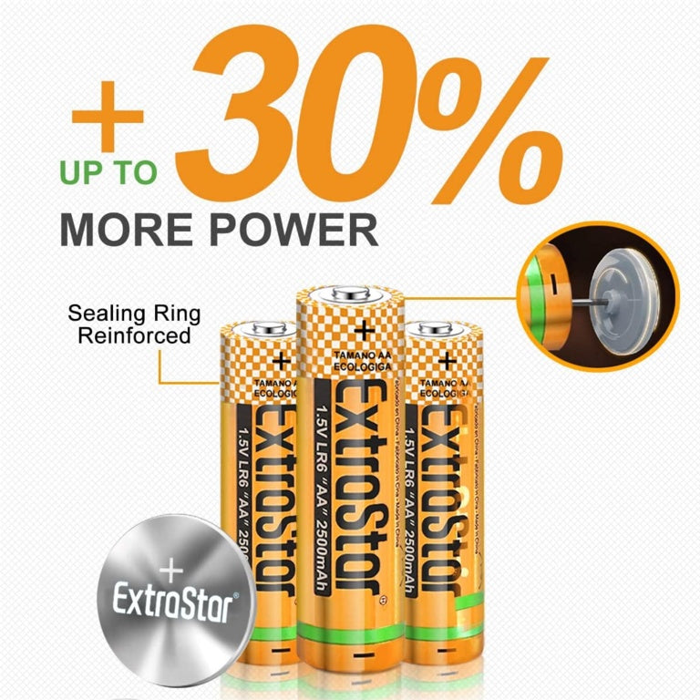 Extrastar Special Duration Zinc Batteries 1.5v Aa Pack 4