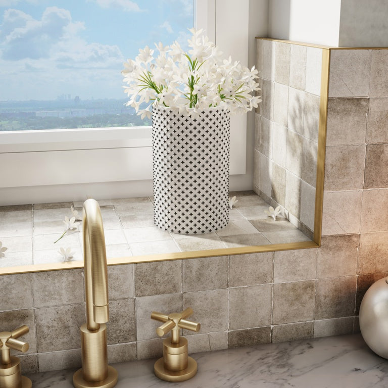 Tile Rite Gloss Brushed Gold Metal Tile Trim L Profile 12mm x 2.44m