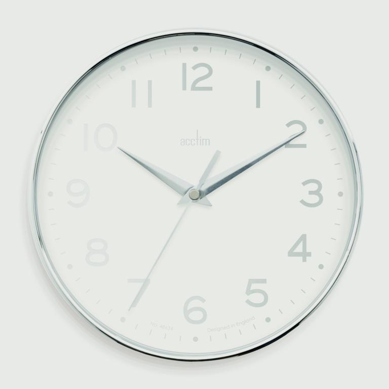 Acctim Rand 20cm Wall clock Chrome/White