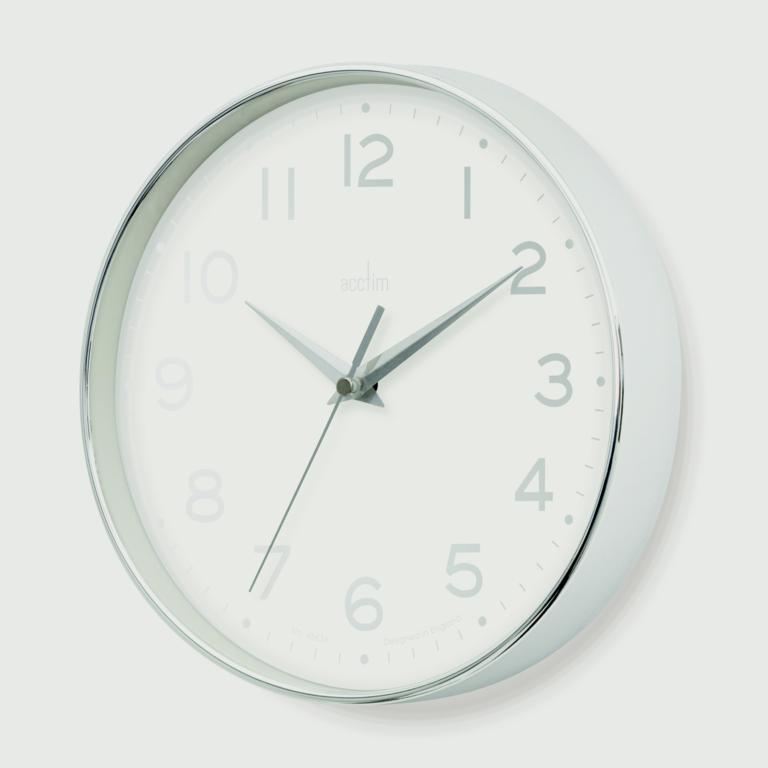 Acctim Rand 20cm Wall clock Chrome/White