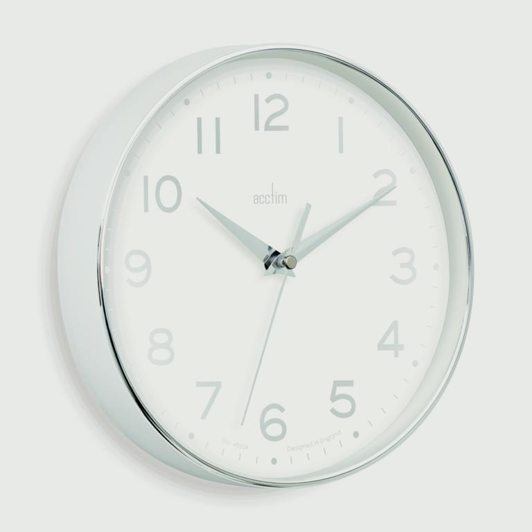 Acctim Rand 20cm Wall clock Chrome/White