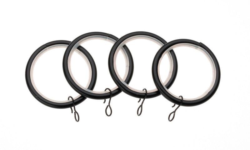 Universal Metal Rings Black 28mm 4 Pack