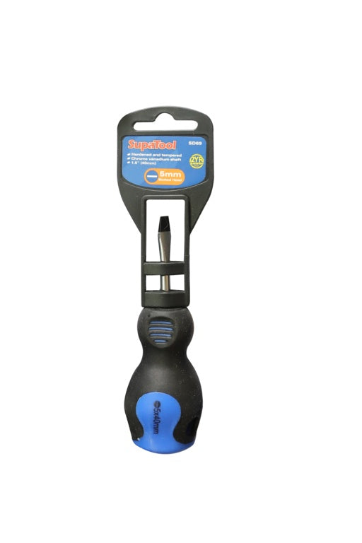 SupaTool Slotted Head Screwdriver Soft Grip Handle 40mm