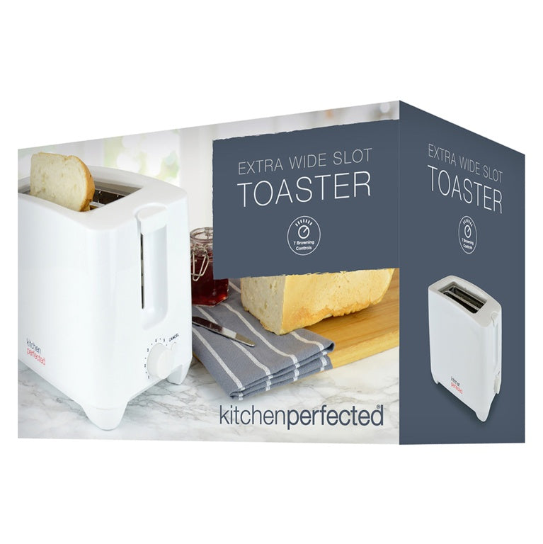 Kitchen Perfected Extra Wide 2 Slice Toaster White