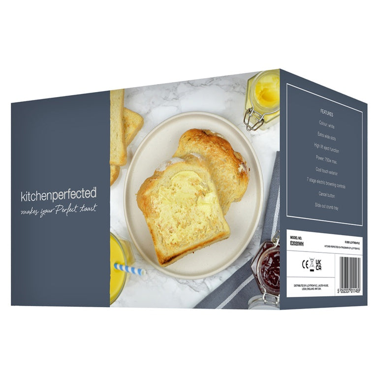 Kitchen Perfected Extra Wide 2 Slice Toaster White