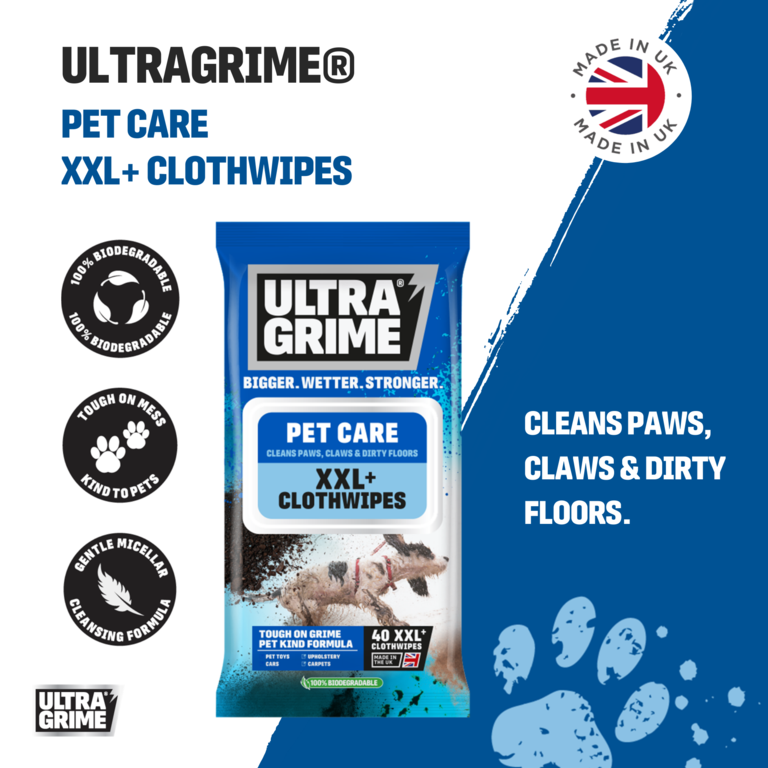 Ultragrime Life Pet Care Cloth Wipes XXL 40 Pack