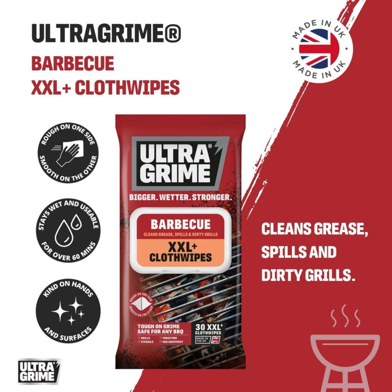 Ultragrime Life BBQ Cloth Wipes XXL 30 Pack