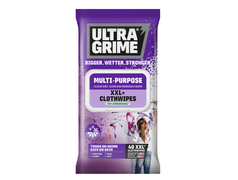 Ultragrime Life Multi Purpose Pomelo Cloth Wipes XXL 40 Pack