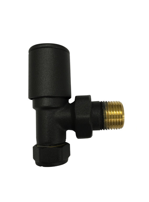Kartell Black Radiator Angled Valve Pair 15mm
