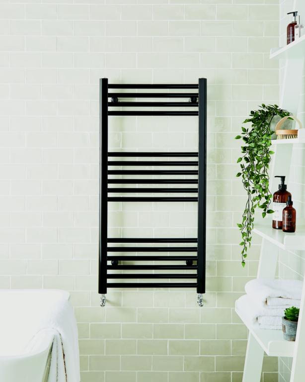 Kartell Straight Black Towel Rail 22mm x 500mm x 800mm