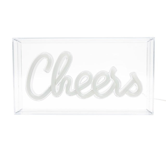 Global Gizmos Acrylic Box Neon Light 'Cheers'