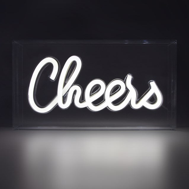 Global Gizmos Acrylic Box Neon Light 'Cheers'