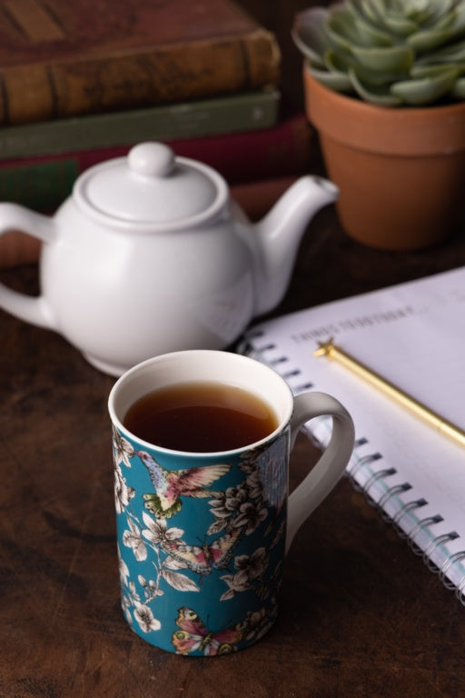 Price & Kensington Hummingbird Floral Teal Mug 300ml