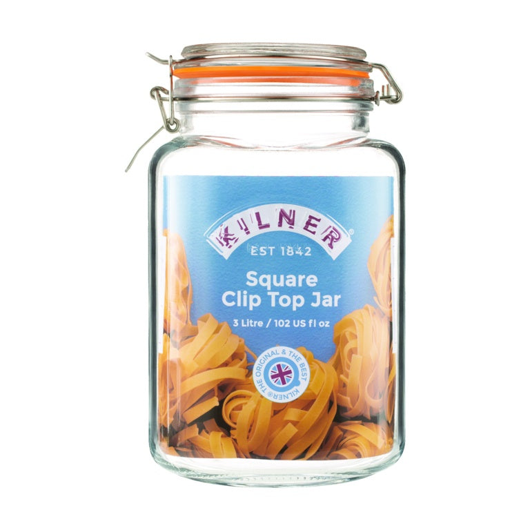 Kilner Clip Top Jar - Square 3L